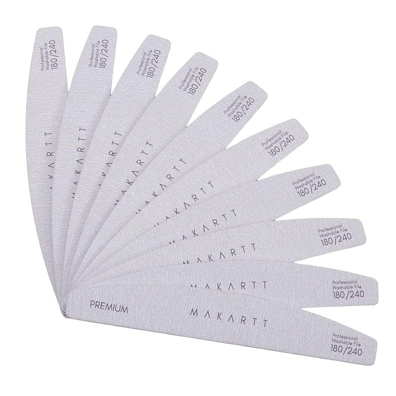 Makartt Nail File: 100/180 Grit Emery Boards for Nails, 10 Pcs Zebra Doubled Sides Coarse Fingernail Filer for Acrylic and Extension Gel Removal Manicure Kit Salon Home Use