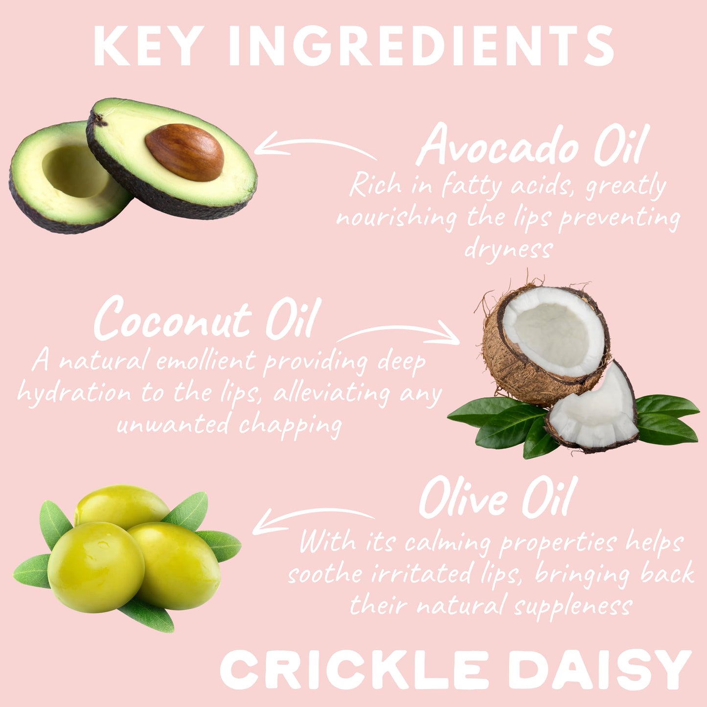 Crickle Daisy Lip Treat Balm - Hydrating & Nourishing Lip Balm with Avocado, Olive, and Coconut Oils - Softening Lip Moisturizer & Protection for Very Dry Lips - Strawberry Shortcake Scented, 0.7oz