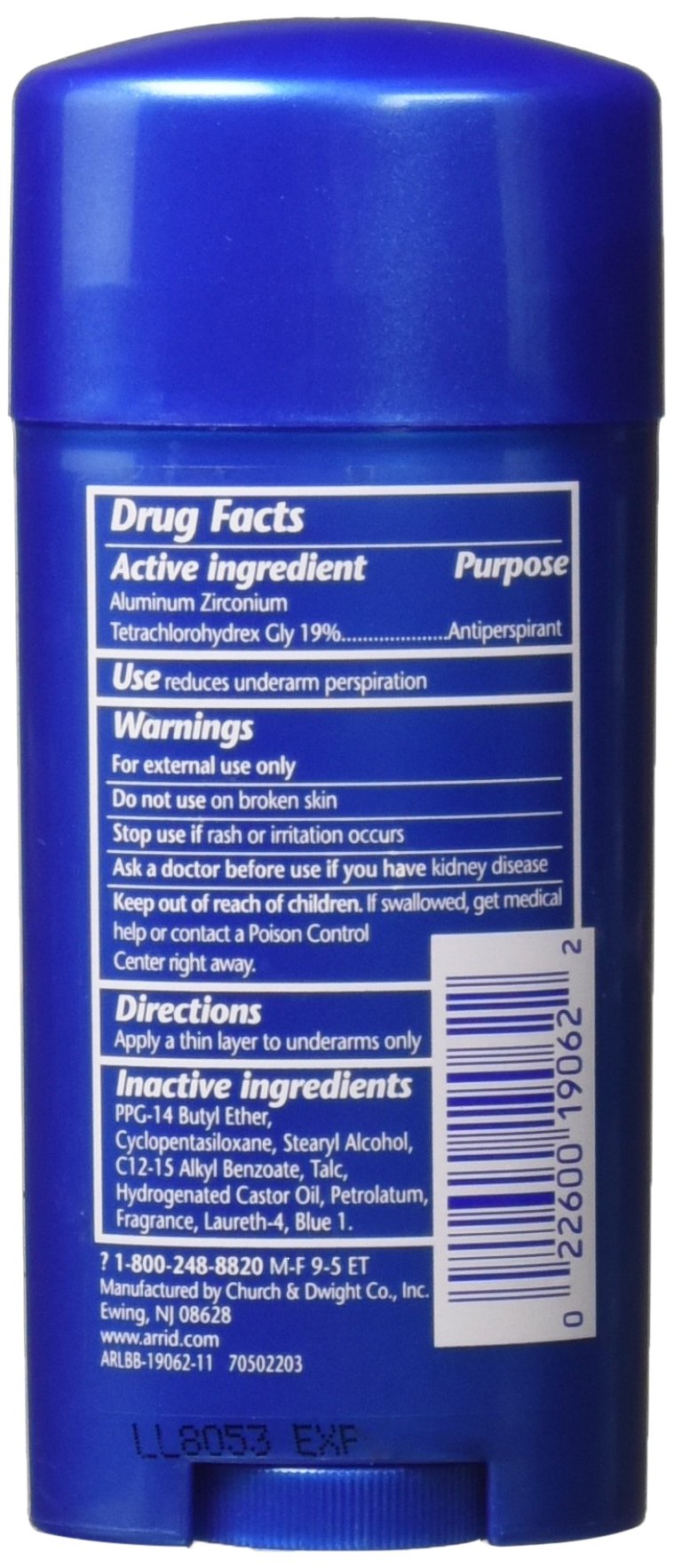 Arrid XX Wide Regular Solid Antiperspirant & Deodorant Stick 2.6 oz (Pack of 6)