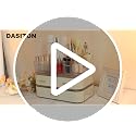 DASITON Clear Makeup Organizer with 1 Tray & 1 Drawer, Rotatable Cosmetic Storage