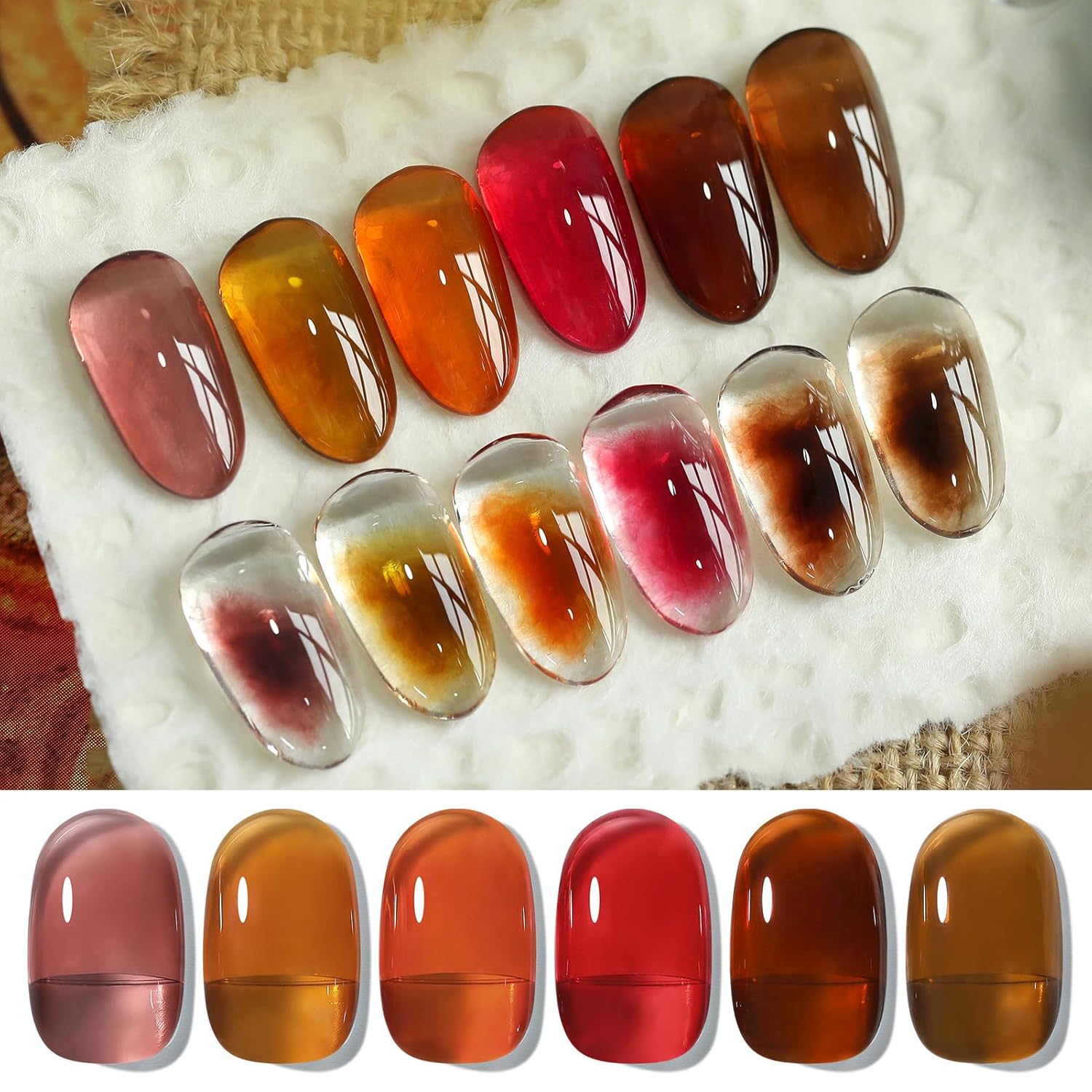 Born Pretty Neon Jelly Gel Nail Polish Set - Halloween Colors, Soak Off UV/LED for Salon & DIY