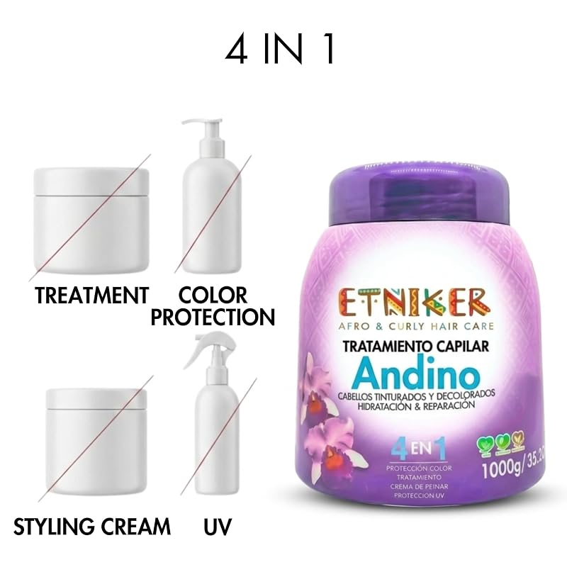 Andino Curl Cream for Color-Treated Curly Hair | Leave-In 33 oz