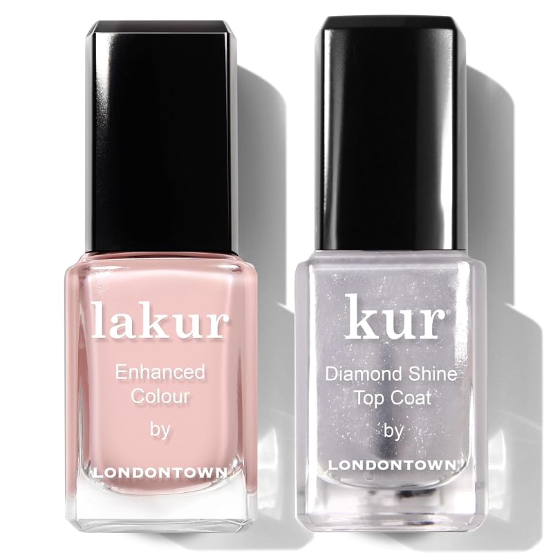 Londontown kur Royal Manicure Nail Polish Set with Invisible Crown & Diamond Shine Top Coat