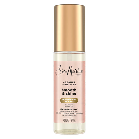 SheaMoisture Coconut & Hibiscus Smooth & Shine Oil Coconut & Hibiscus Softens and Hydrates Hair With Manketti and Coconut Oil For a Lightweight Texture 3.3fl oz