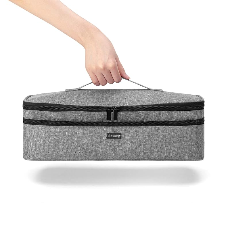 Teamoy Gray 2-Layer Travel Hair Dryer Storage Bag – Large Capacity