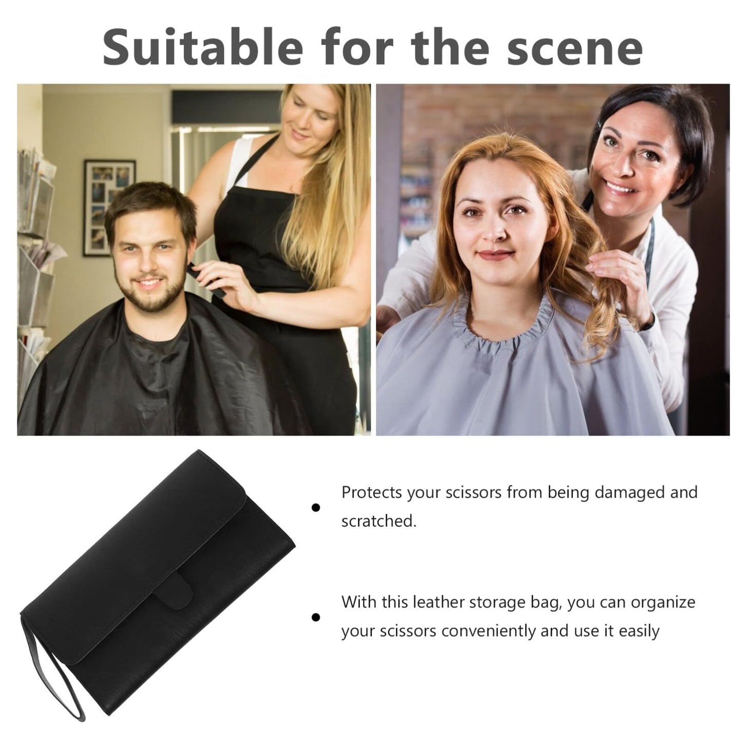 Hair scissor storage organizer Scissors Bag Barber Leather Pouch Case Foldable Hairdressing Tool Holder Bag for Scissors Shear Hair scissor container Comb leather barber scissors case