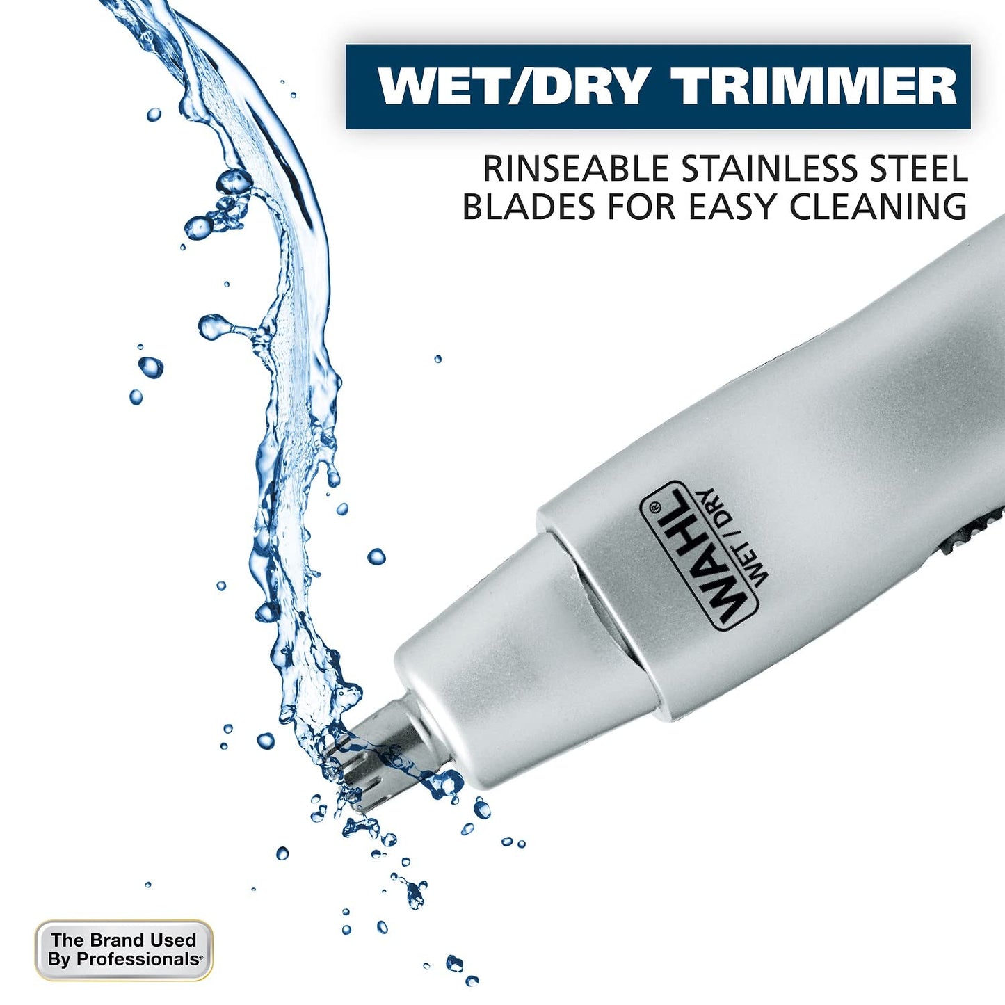 Wahl Men’s Nose Hair Trimmer, for Eyebrows, Neckline, Nose & Ear Hair, Precision Detail Trimming with Interchangeable Heads, Battery Included - Model 5545-400