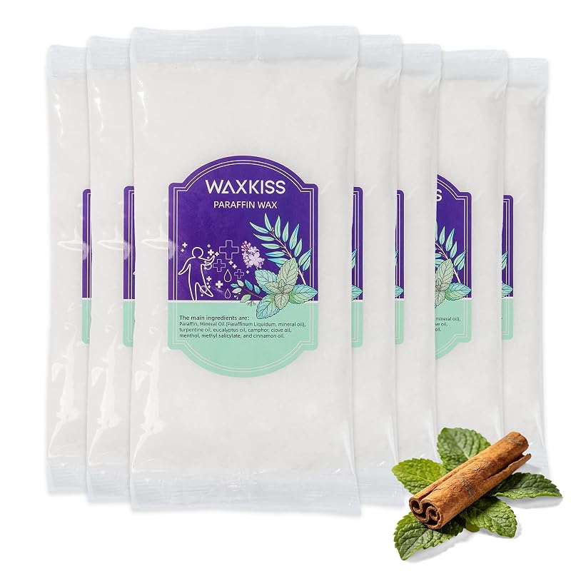 Paraffin Wax for Hands & Feet - 6 Pack Peppermint Cinnamon Scented for Spa & Home Use