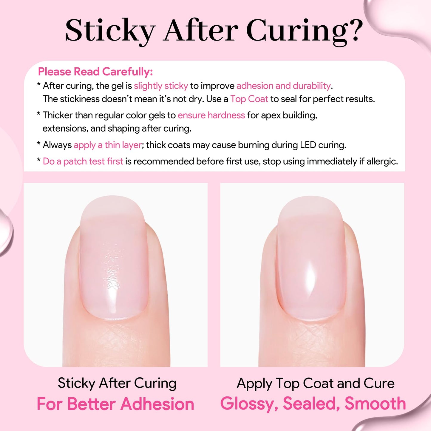 QIEK Baby Pink Gel Polish Builder, 8-in-One Builder Pastel Pink Nail Polish Strengthener Apex Enhancement Extension Hard Building Gel LED Lamp Cured Rubber Base Coat for DIY Salon Manicure Gifts 2025