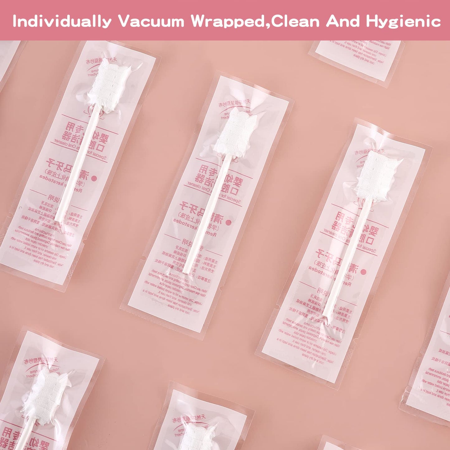 Mokoala 60Pcs Baby Tongue Cleaner, Baby Toothbrush, Disposable Infant Mouth Cleaner, Soft Gauze Toohthbrush Toddler Oral Cleaning Stick Dental Care for 0-36 Month Newborn