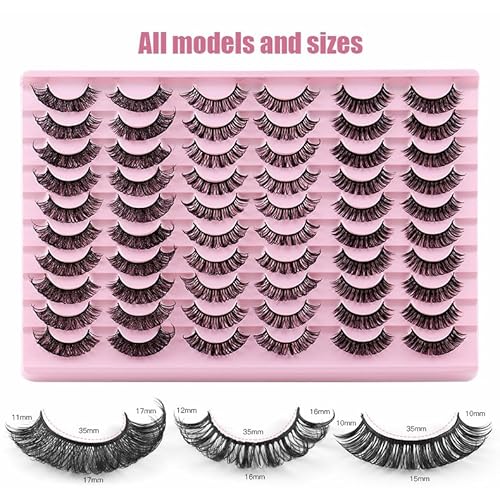 False Eyelashes Natural Lashes Wispy Lashes Strip Eyelashes Lash Extension Cat Eye Wispy Lashes?Easy Apply Cluster Lashes for Fluffy, Natural Look, 30 Pairs