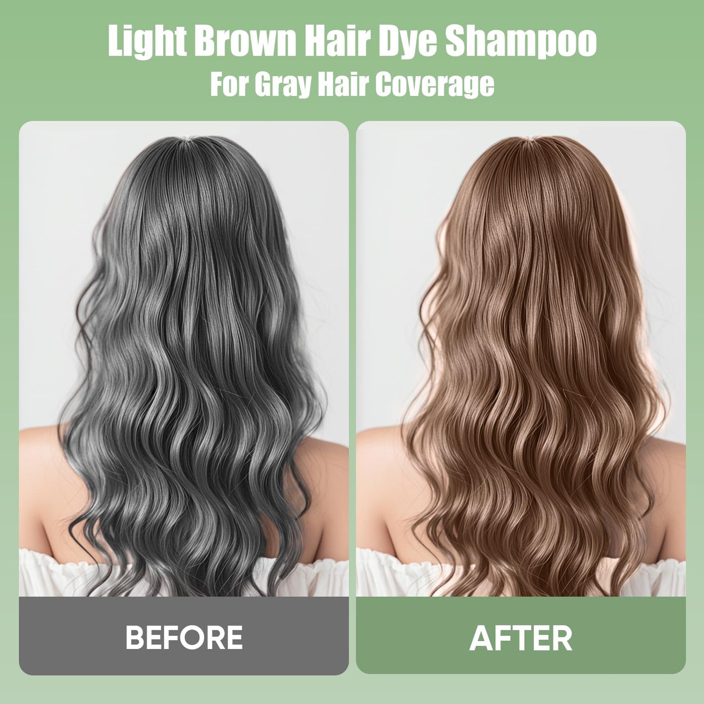 FARNDU Light Brown Hair Dye Shampoo 3 in 1 with Argan Oil – 10-15 Min Gray Coverage, Natural Instant Hair Color Shampoo for Women and Men, Long-Lasting Up to 6 Months