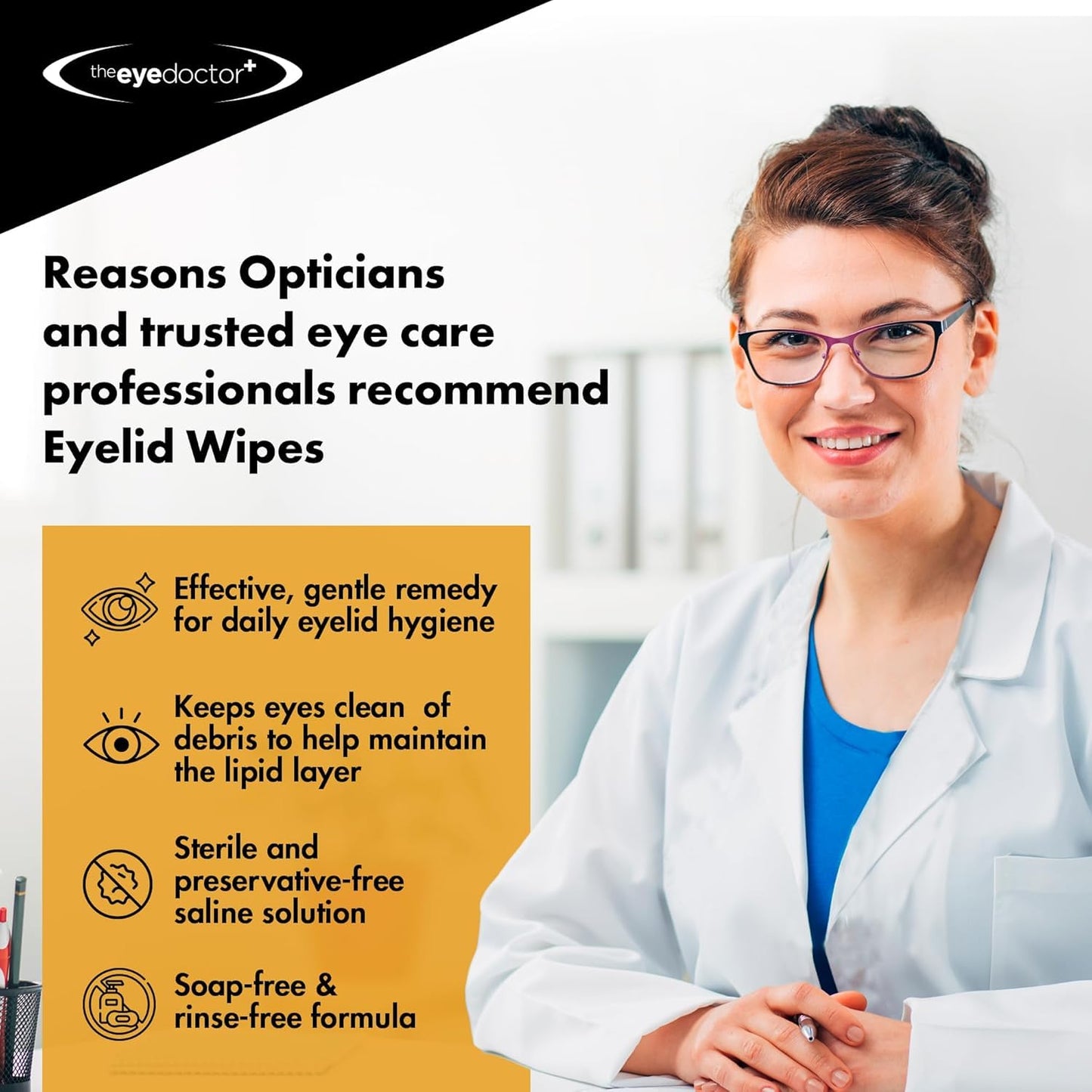 The Eye Doctor Eyelid Wipes – Single use Eyelid Wipes – Suitable for Sensitive Eyes, Dry Eyes, Blepharitis & MGD