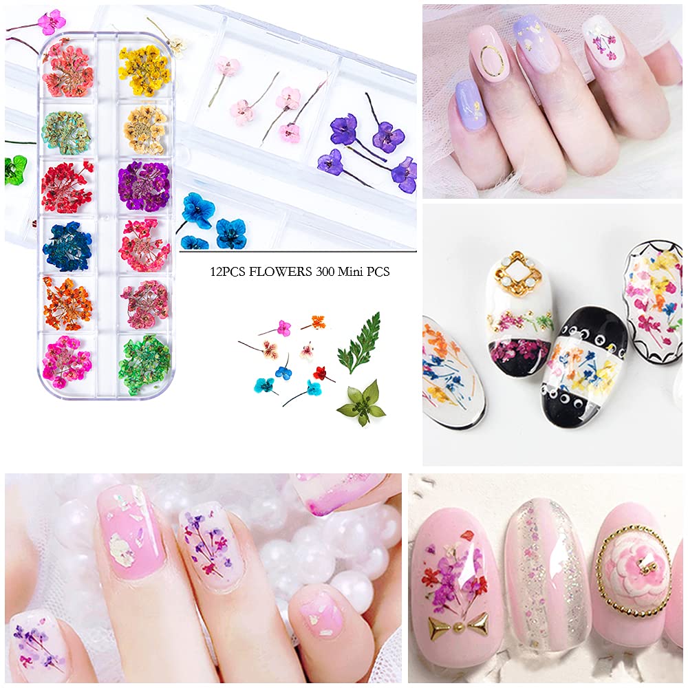 Mini Dried Flowers for Resin Craft & Nail Art - 6 Box Set (260+ Pieces)