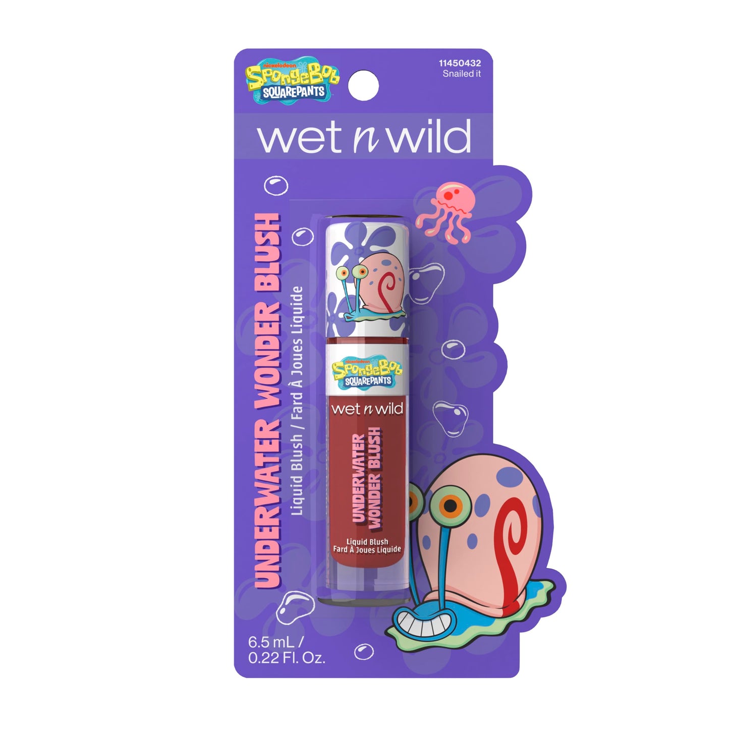 wet n wild SpongeBob Underwater Wonder Liquid Blush, Buildable Shimmery Gel Formula with Seamless Blend & Matte Finish – Snailed It