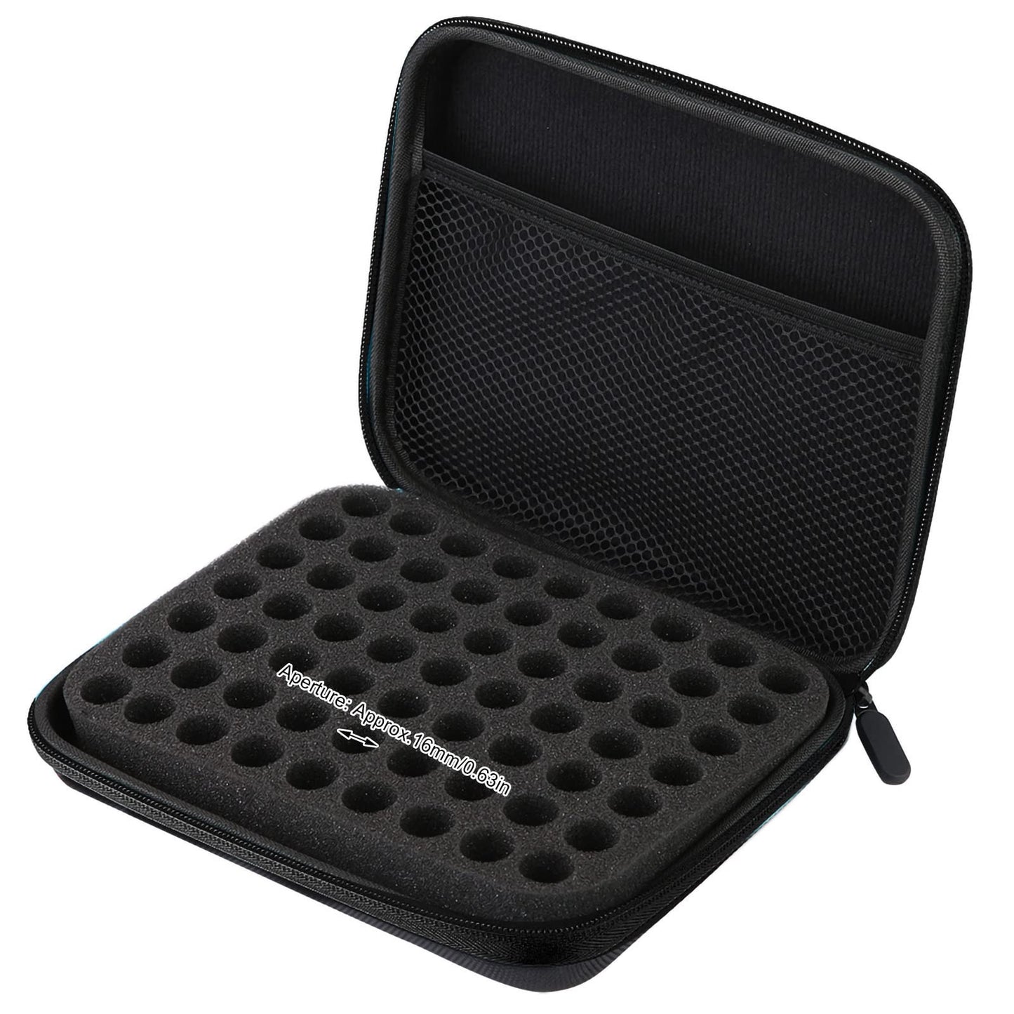 Jerliflyer Essential Oil Storage Bag,1-3ml 63 Slots Portable Aromatherapy Essential Oil Storage Bag Case Collision Proof No Leakage 16mm Aperture Essential Oil Organizer for Travel Outdoor (black)