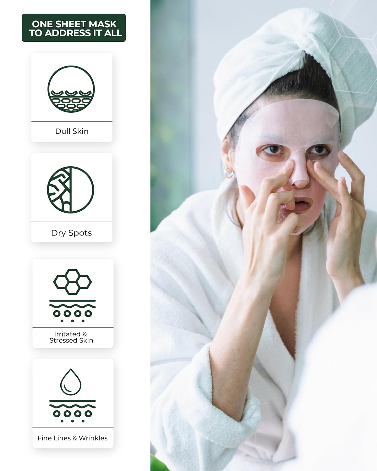 Madeca Mask 24 Pack - Wrinkle Revitalizing Face Sheet Masks with Centella Asiatica & Niacinamide for Skin Elasticity & Instant Lift