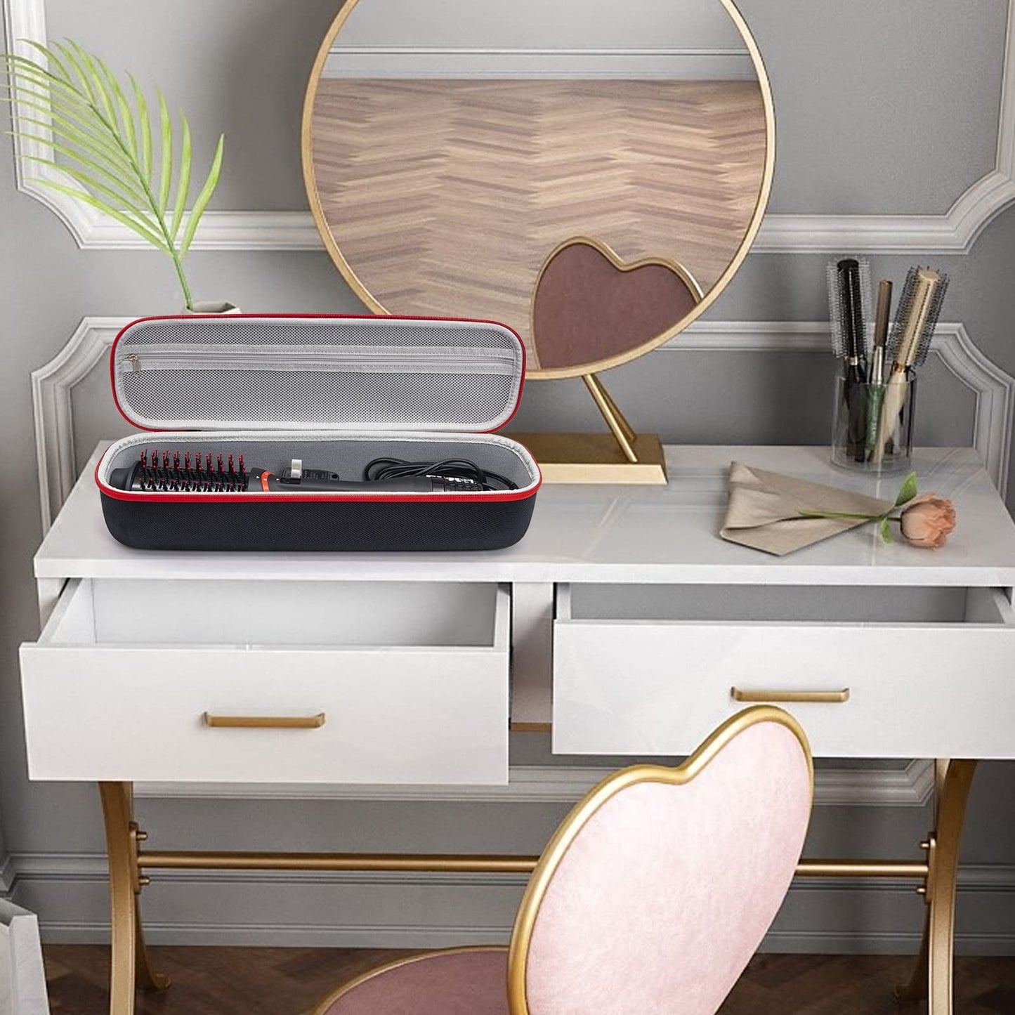 Yewltvep Case for One-Step Volumizer Plus 2.0, Hard Travel Case Fits for One-Step Volumizer Plus, Hair Dryer and Styler Hot Air Brush Storage Organizer, Carrying Box for Hair Dryer Brush(Box Only)