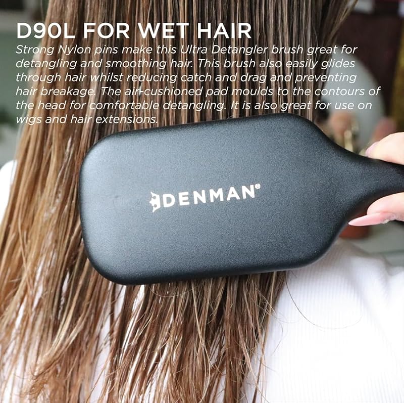 Denman D90L Tangle Tamer Ultra Detangling Hair Brush - Black, 1 Pack