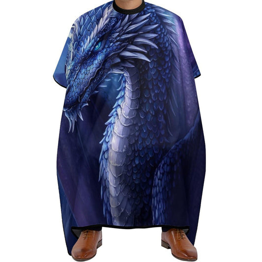 Blue Color Dragon Hair Dressing Gown Cape Hair Cutting Cloak - Adjustable Salon Cape Apron for Barbers, Easy Clean