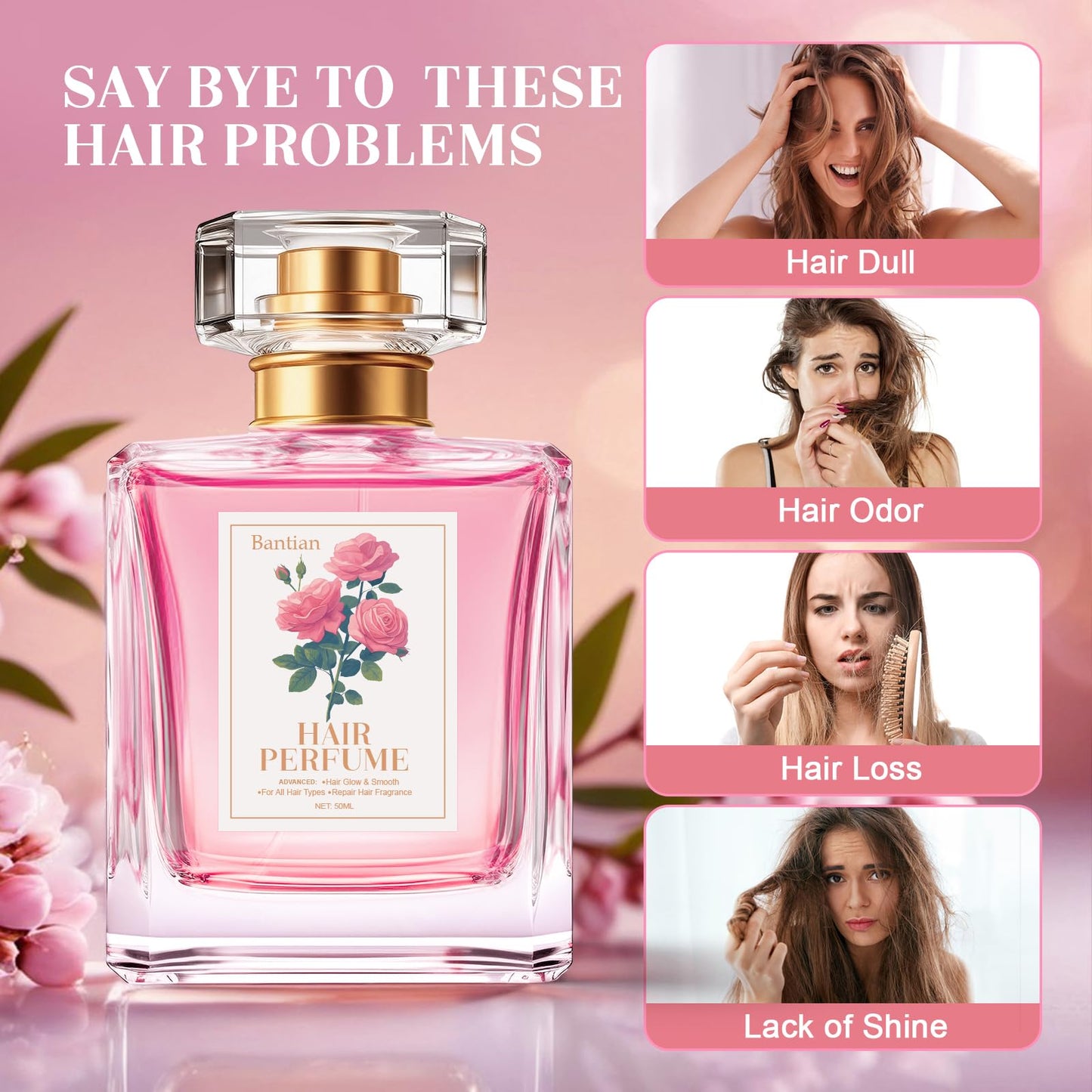 Hair Perfume for Women,Pheromones Perfumes,Long Lasting & Attractive, Hair Essential Oils Perfume-Nourishing & Hydrating, Hair Shine Spray with Honey for Sweet Scent, 1.69 Fl Oz