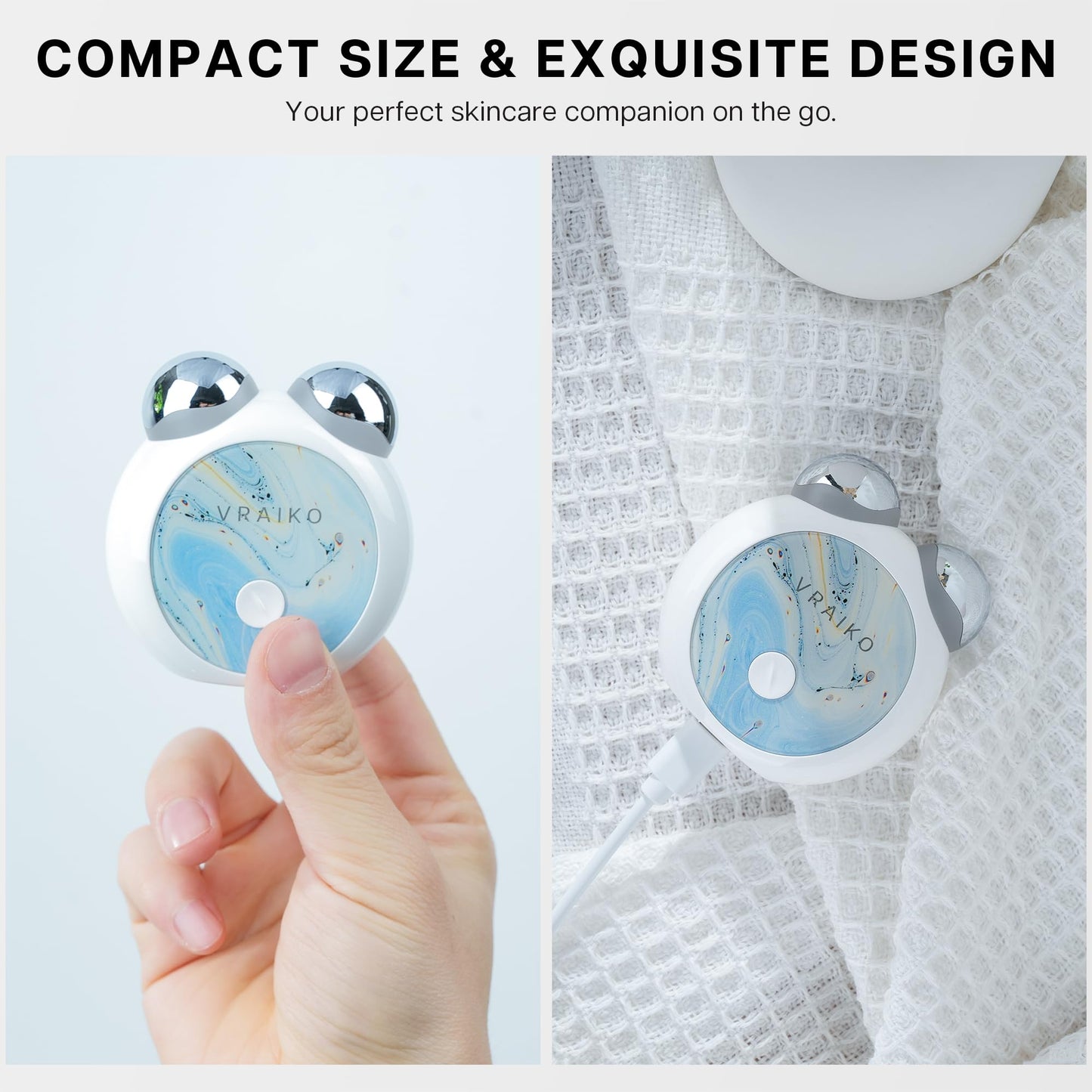 VRAIKO MiniCub Microcurrent Facial Device for Beginners, Jawline Sculpting & Toning Tool with Gentle Waves for Face Lifting Contouring and Double Chin, Mini True Beauty Glow Home Skin Care