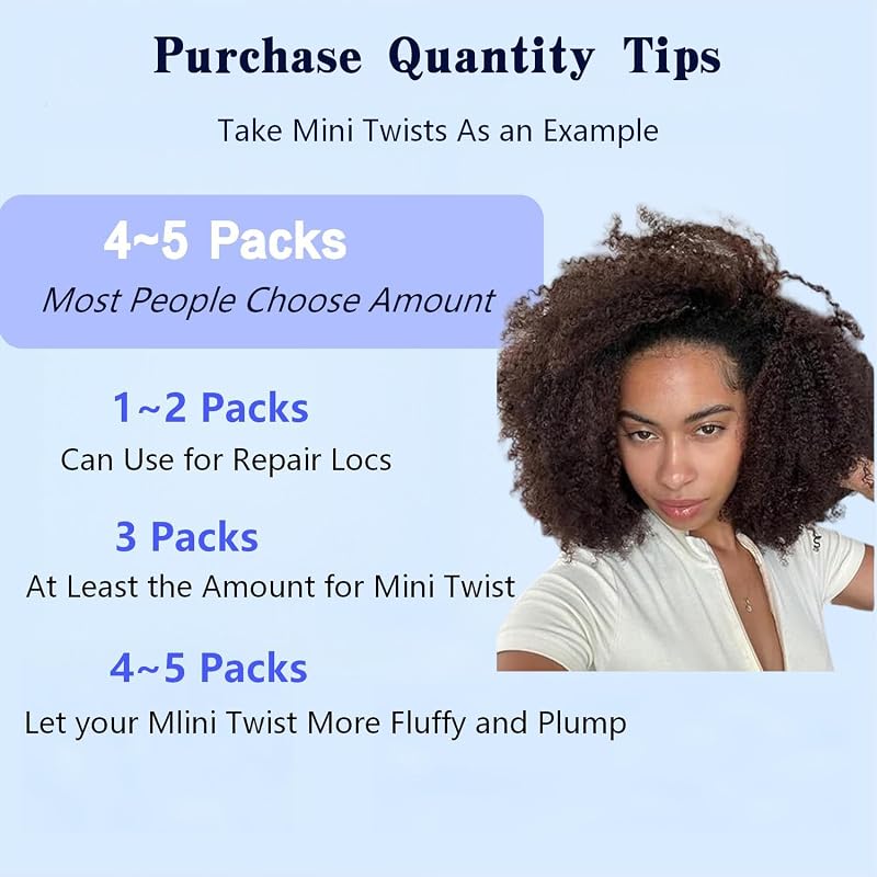 Brown Afro Kinky Curly Bulk Human Hair 16 Inch 50g 1 Pack for Braids - 4# Brown + 16 Inch (Variation of THIS listing)