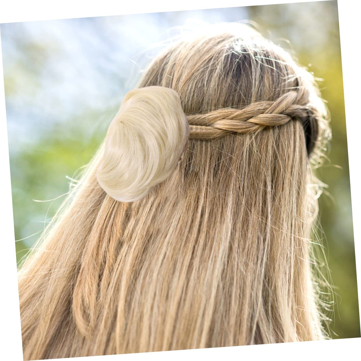 DONFAMDS Fake Bun Hairpiece for Chignon High Temperature Curly Hair Bun Maker for Brides Adds Volume and Natural Look to Updos and Ponytails