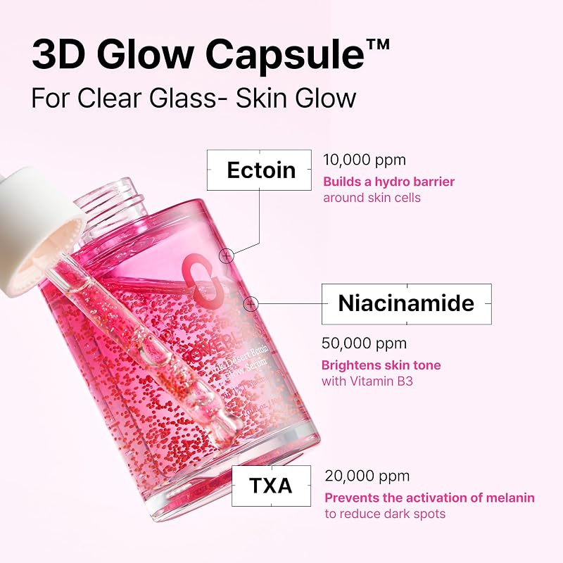 Brightening Glow Serum with Ectoin 10000ppm – Glass Skin Face Serum 1.01 fl oz