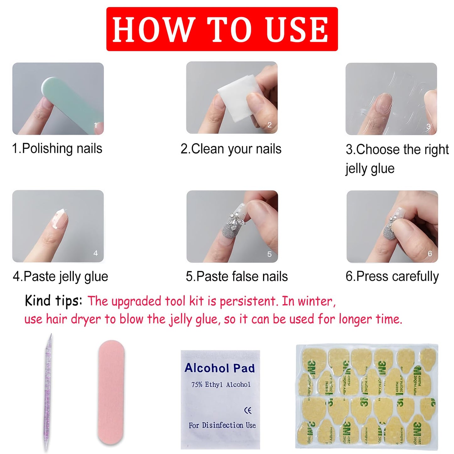 24Pcs Independence Day Gradient Press on Nails Medium Square 4th of July Glitter Stars Fake Nails patriotic Design False Nails Full Cover Stick on Nails Memorial Day Nails for Women Nail Decoration