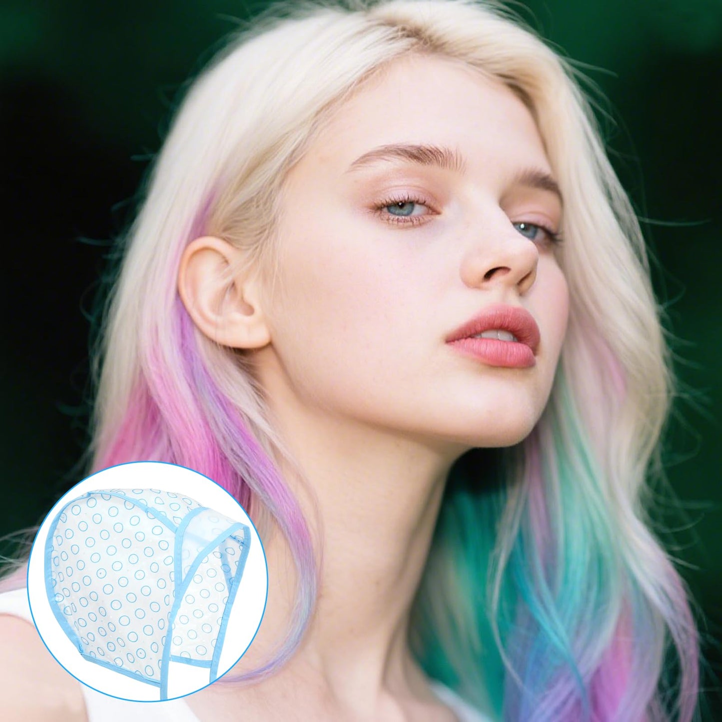 3PCS Highlight Caps For Hair Highlighting Cap Disposable Frosting Caps for Highlighting Hair Dying Highlights Cap With 3 Plastic Crochet Hooks for Dying, Bleach, Salon and DIY Hairdressing(Blue)