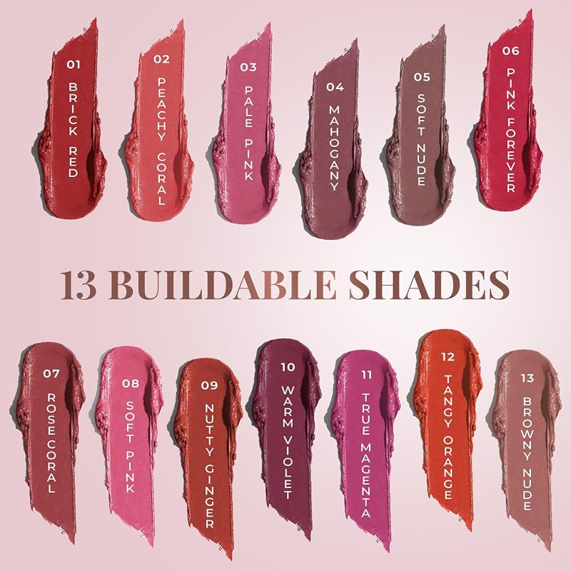 Just Herbs 3-in-1 Lip & Cheek Tint, Creamy Matte – Pale Pink (0.14 fl oz)
