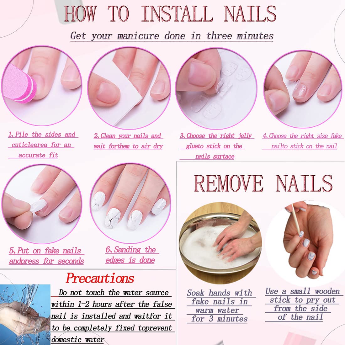 RUOKEXIN Long Square Press on Nails French Tip Fake Nails Curved False Nails with Designs Matte Artificial Nails XXL Long Nail Press ons Full Cover Glue on Nails Cute Stick on Nails for Women 20Pcs