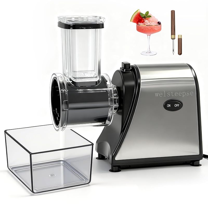 Electric Ice Crusher Shaved Ice Machine with Stainless Steel Body