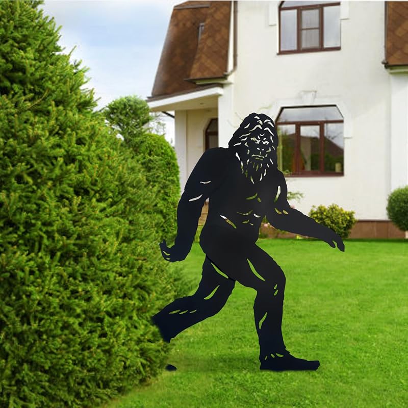 4ft Bigfoot Metal Outdoor Decor – Bigfoot Silhouette Garden Stake