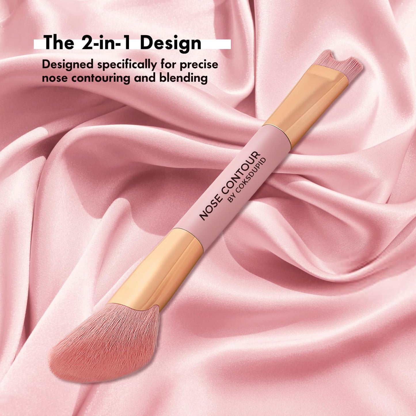 2-In-1 Nose Contour Brush, Dual-Ended U-Shaped & Angled Fluffy Brush, Makeup Contour for Nose Sculpting and Defining