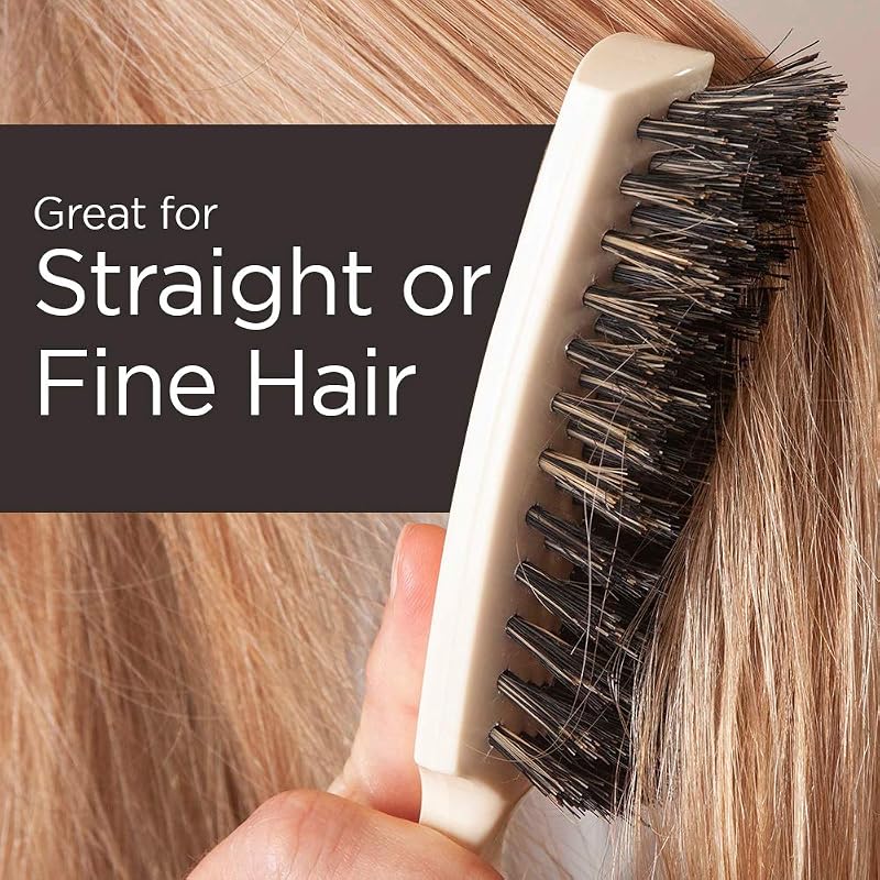 Fuller Brush Lustre Professional Hairbrush with Natural Boar Bristles – Gentle Body & Shine