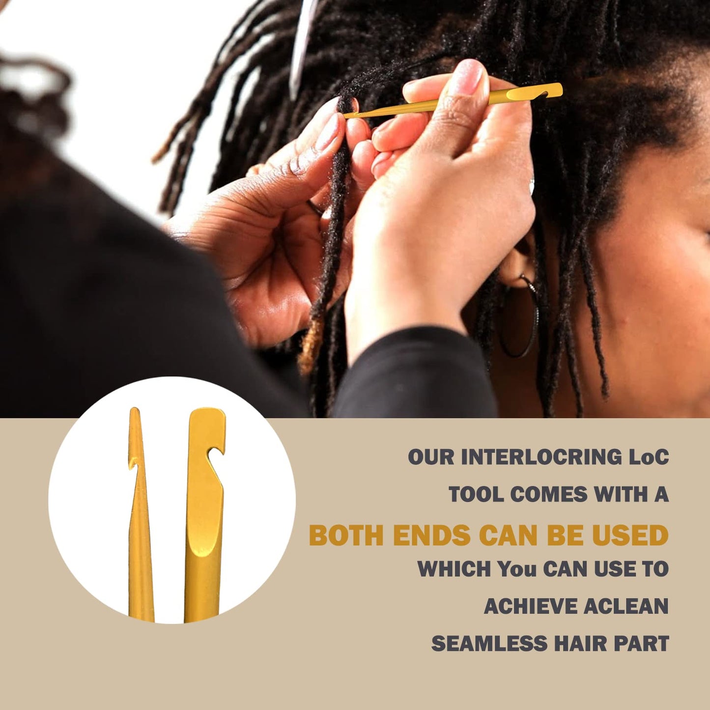 2PC Interlocking tool， for locs Microlock Retighten Tools Effortless for Dreadlocks and Sisterlocks Hairstyles Needles Sister Loc Dreadlock Interlocking Instant Locs Nappy Locs Wick Tool for Dreads