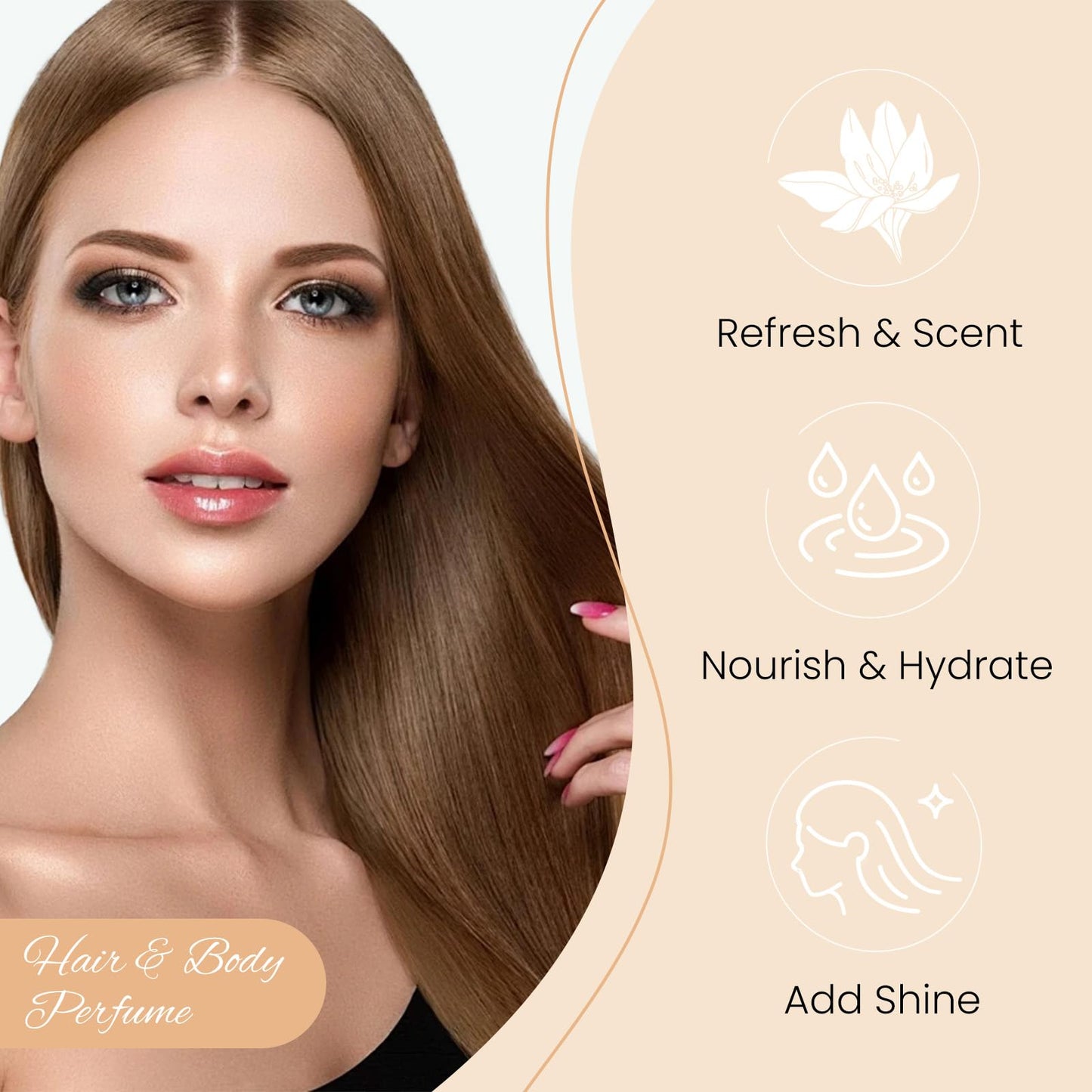 Mxvbaty Hair Perfume for Women Vanilla Pheromone, Hair & Body Shine Spray Nourishing and Hydrating Mist Fragrance, Eau Parfum Long Lasting & Add Shine Portable, Light Perfume, 30 ml