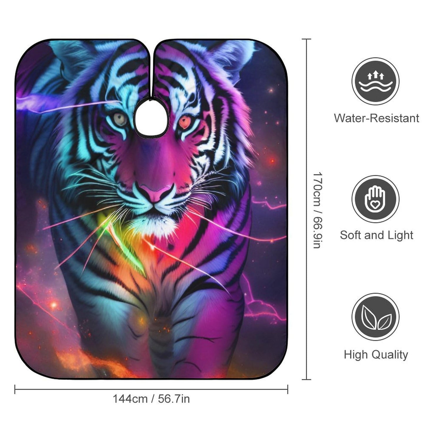 Adjustable Hairdresser Cape - Haircut Hairdressing Cloth Apron Beautiful Wild Animal Tiger Abstract Art Shampoo & Cutting Household Capes Wrap for Hair Cutting