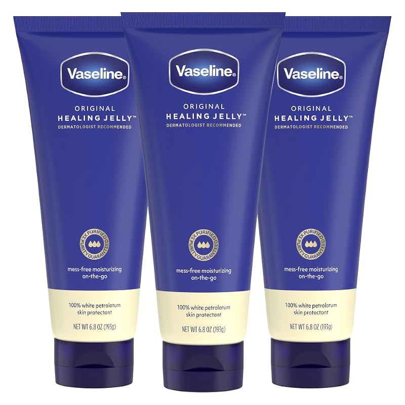 Vaseline Original Healing Jelly 6.8 oz Tube Bundle (3-Pack) - Mess-Free Skincare