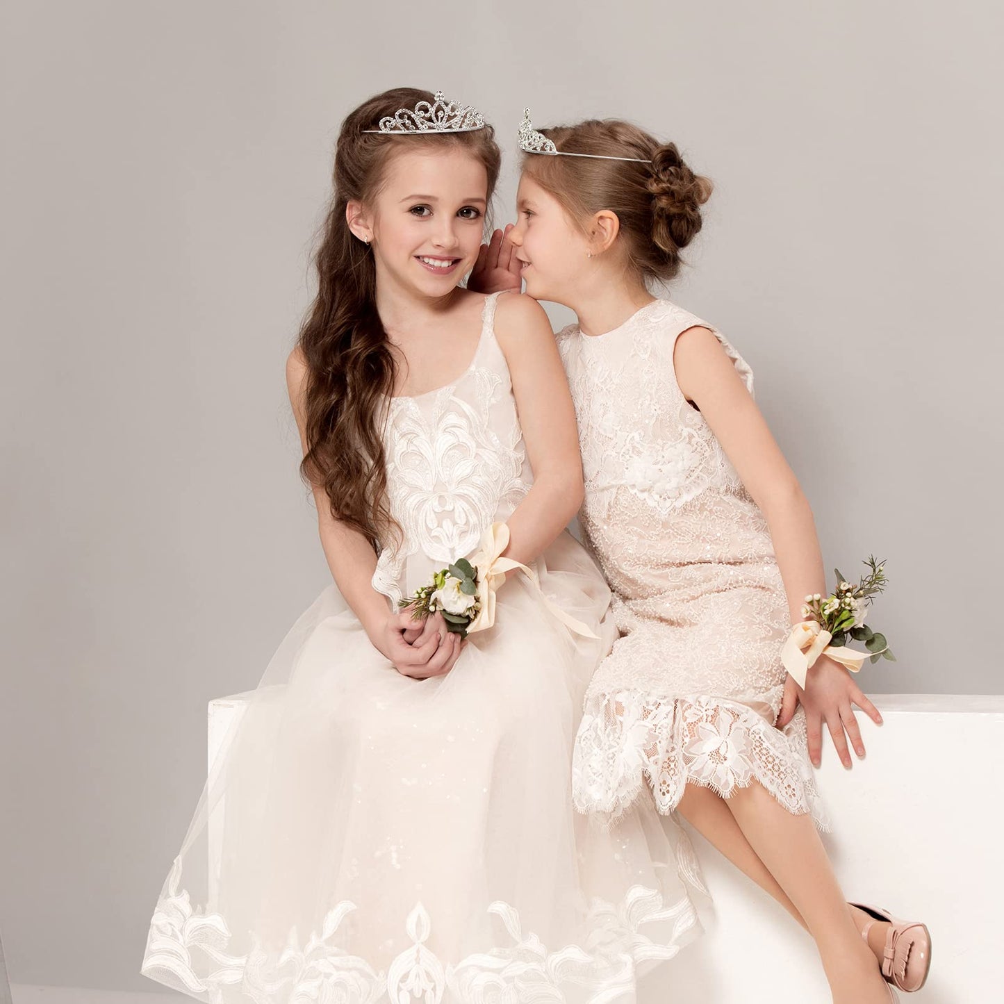 Hicarer 12 Pcs Silver Metal Tiaras Princess Crown Headbands Colorful Rhinestone Crown Bride Headbands Bridal Bridesmaids Wedding Prom Birthday Party Hair Accessories for Women Girls Kids