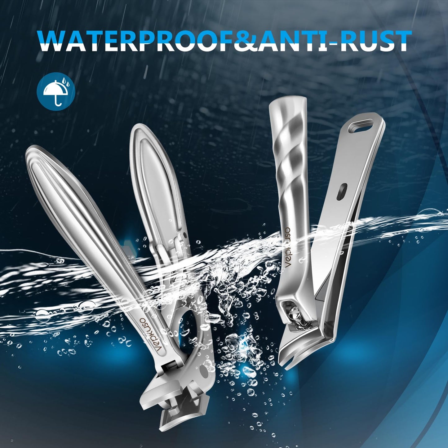 Vepkuso Nail Clippers&Toenail Clippers for Thick Nails for Seniors | Toe Nail Clippers Set for Ingrown Nails for Men | Manicure Kit &Nail Cutter for Women (Sliver(AC))