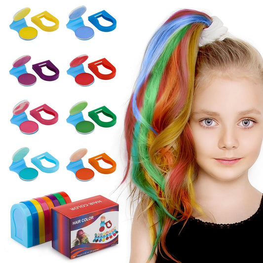 8 Colors Temporary Hair Chalk Temporary Hair Dye Temporary Hair Color Makeup for Girls Kids Adults Washable Hair Color for Crazy Hair Day Christmas Party Cosplay
