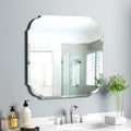 24" x 24" Silver Wall Mirror Beveled Edge Frameless - Variation: Silver 2+24"L x 24"W