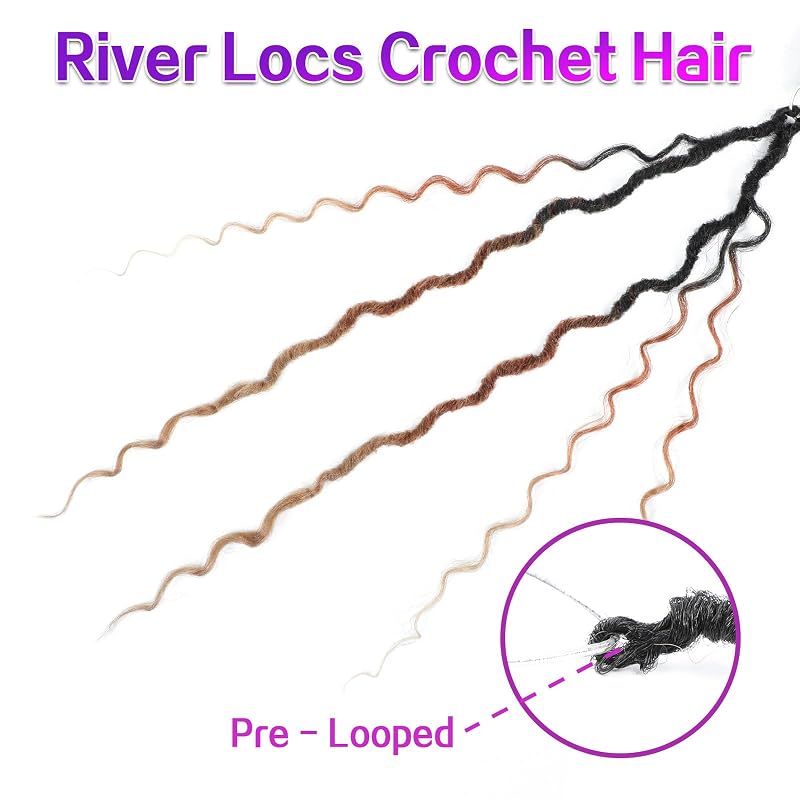 Goddess Locs Crochet Hair 12in 8 Packs 1B/30/27 Pre-Looped with Curly Ends - AMELI