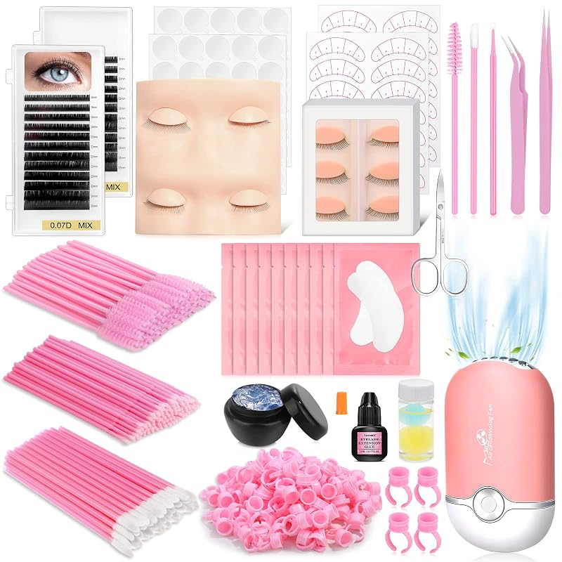 Lashes Extension Practice Kit 227 Pcs with Mannequin Head Variation Lashes Kit-06