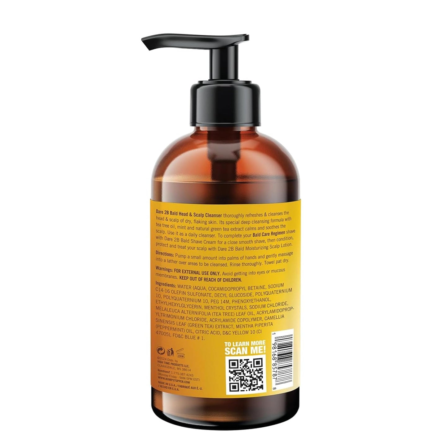 Dare 2B Bald Head & Scalp Cleanser | Bald Head Moisturizer for Men | Bald Head Care Regimen | with Tea Tree Oil, Mint & Green Tea Extract - 8 FL OZ