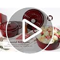 Enamel Cast Iron Dutch Oven Pot with Lid & Cotton Potholders - Burgundy Red, 6.5 Qt