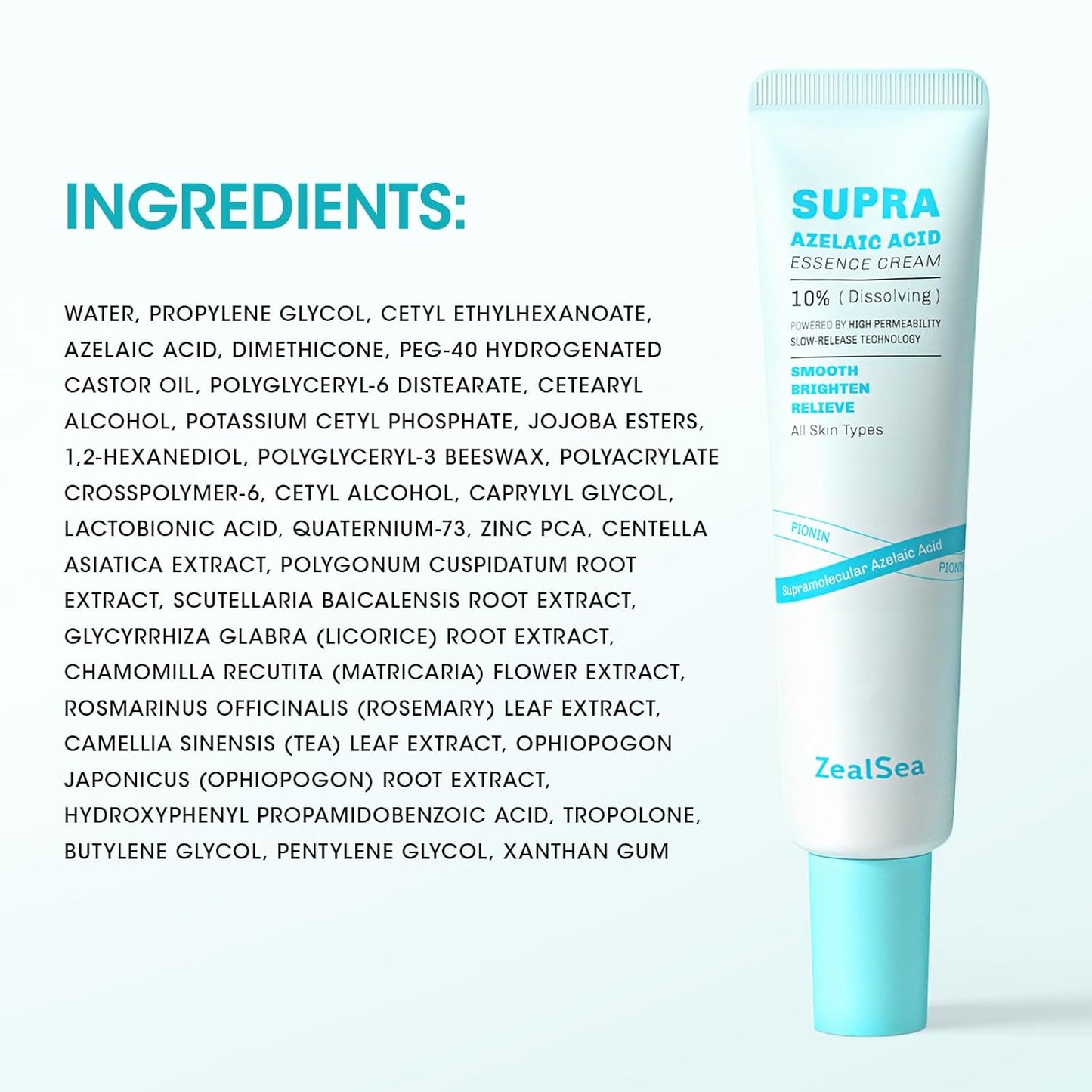 Azelaic Acid Facial Cream 10% - Pimple Relief & Skin Clarifying Serum with AHA, 1 Oz